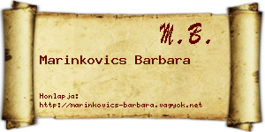 Marinkovics Barbara névjegykártya