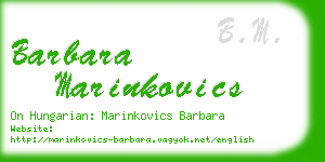 barbara marinkovics business card